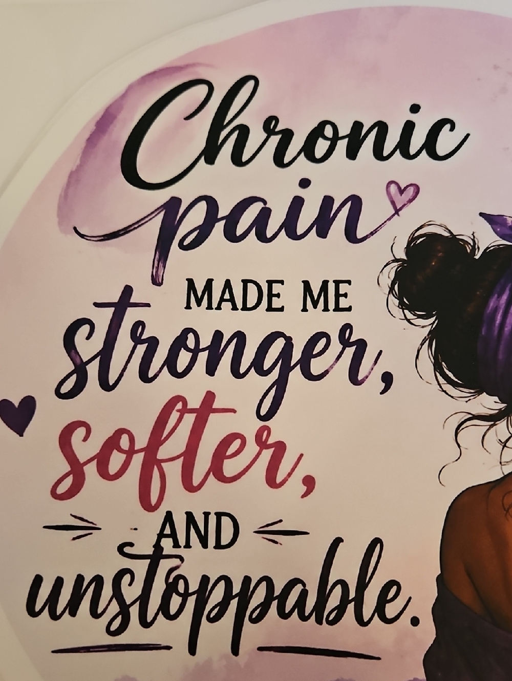 Chronic Pain Warrior DTF Transfer Iron On Applique Purple Butterfly Patch 10x10 - Picture 9 of 17
